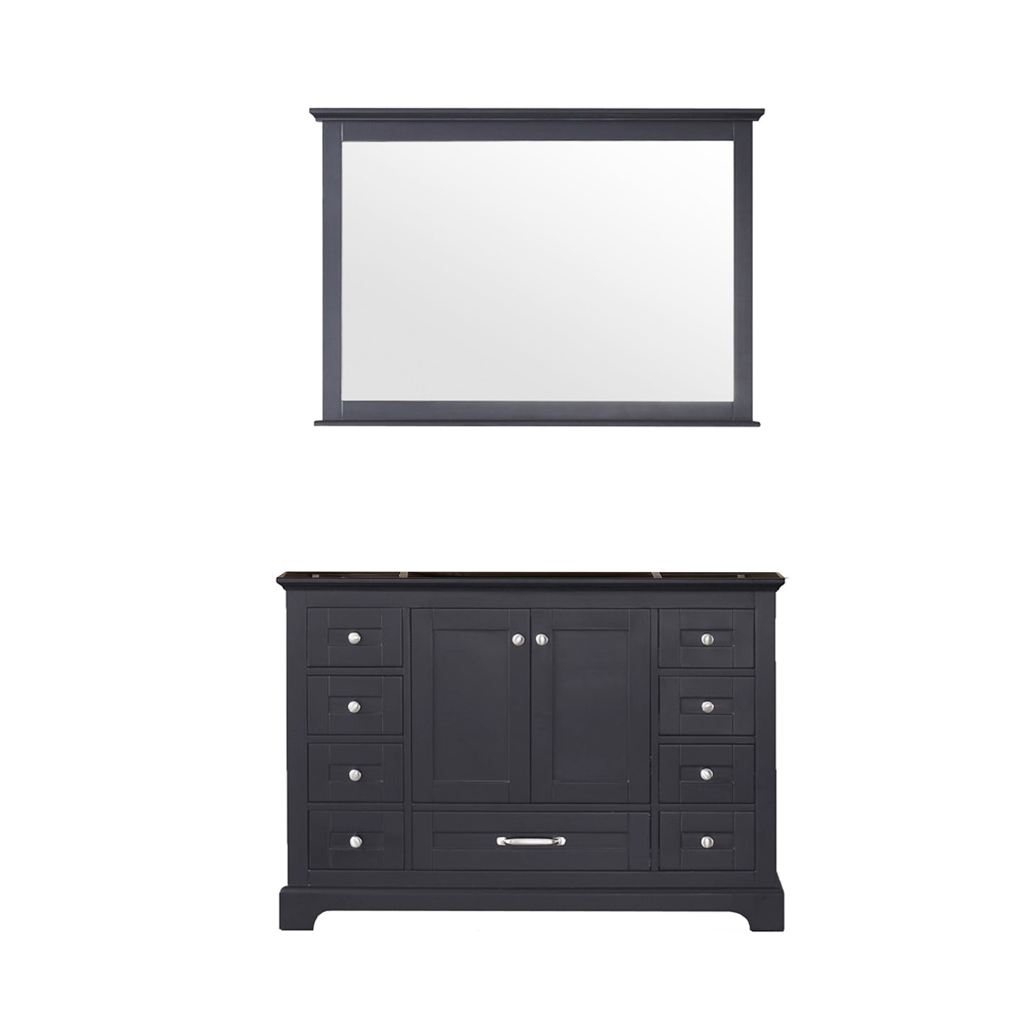 Dukes 48" Espresso Single Vanity, no Top and 46" Mirror