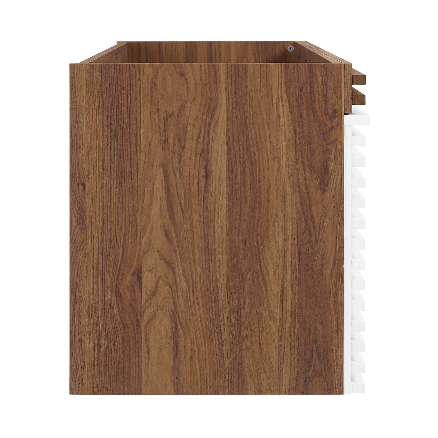 Modway EEI-5866-WHI-WAL Render 48" Wall-Mount Bathroom Vanity Cabinet, White Walnut