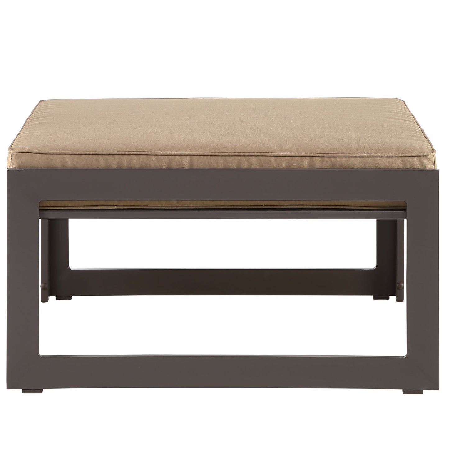 Modway Fortuna Aluminum Outdoor Patio Ottoman in Brown Mocha