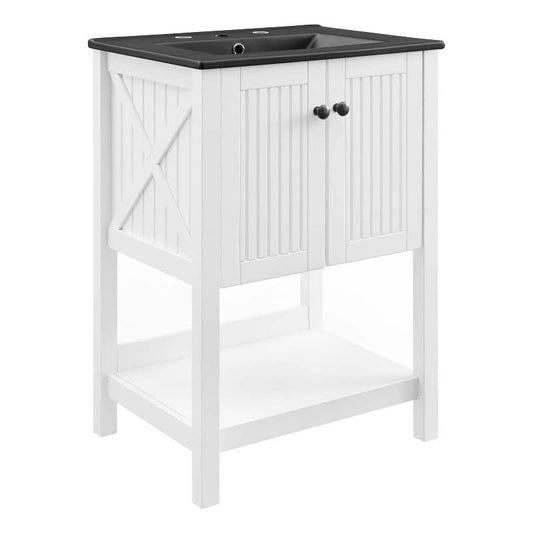 Modway Steam 24" Bathroom Vanity with Sink in White Black