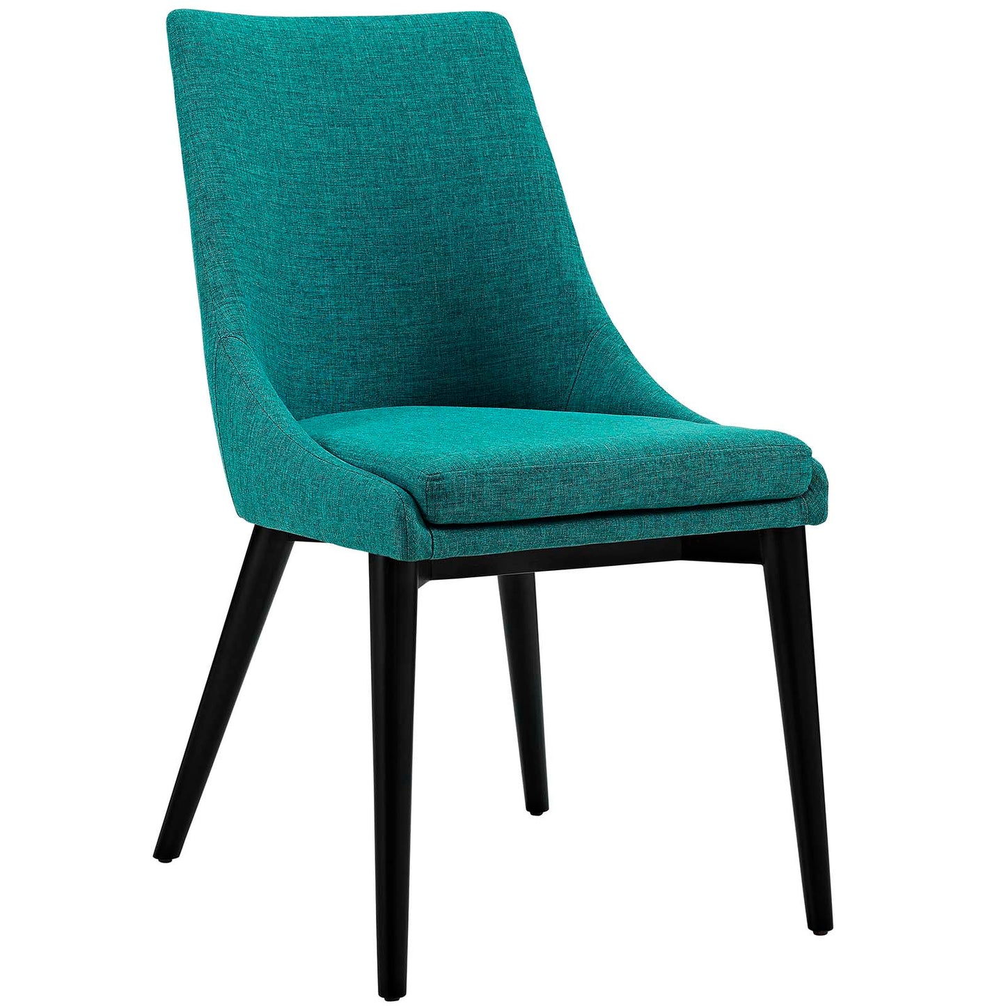 Modway Viscount Mid-Century Modern Upholstered Fabric Two Kitchen and Dining Room Chairs in Teal