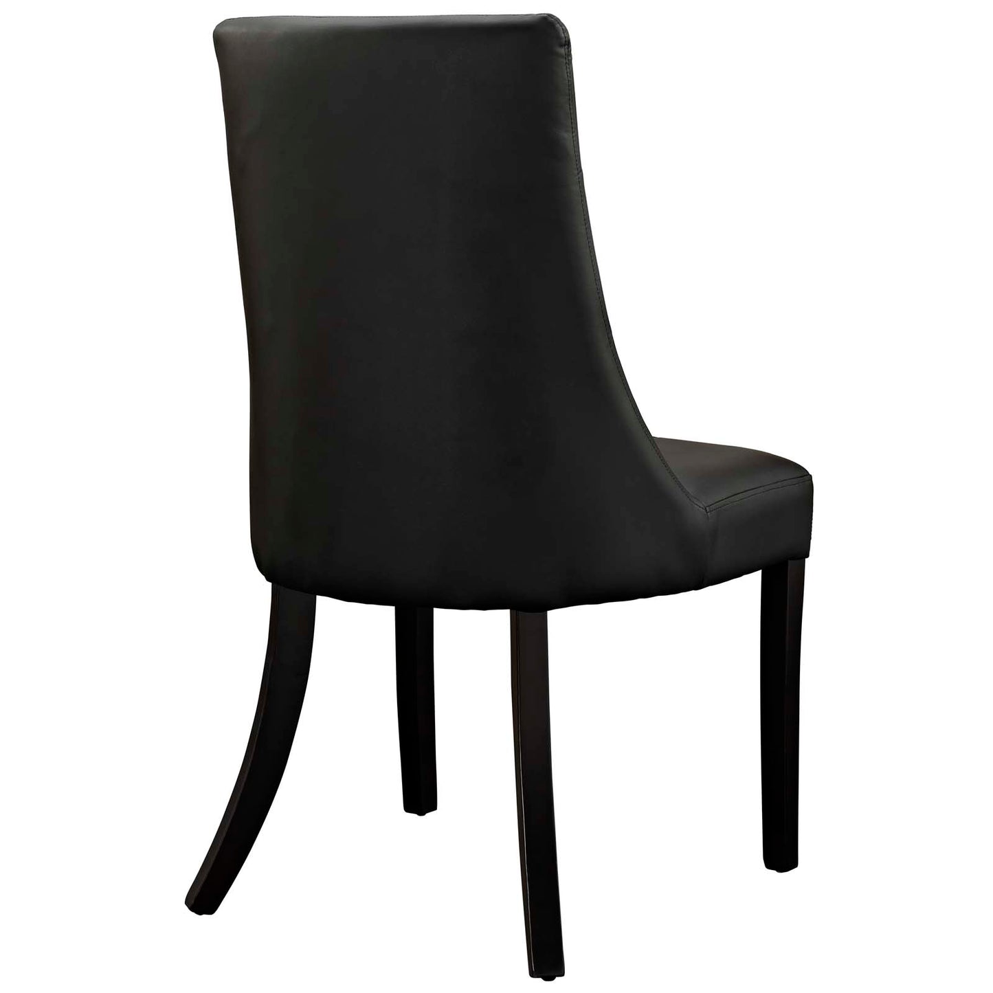 Modway Noblesse Modern Tufted Vegan Leather Upholstered Four Kitchen and Dining Room Chairs in Black