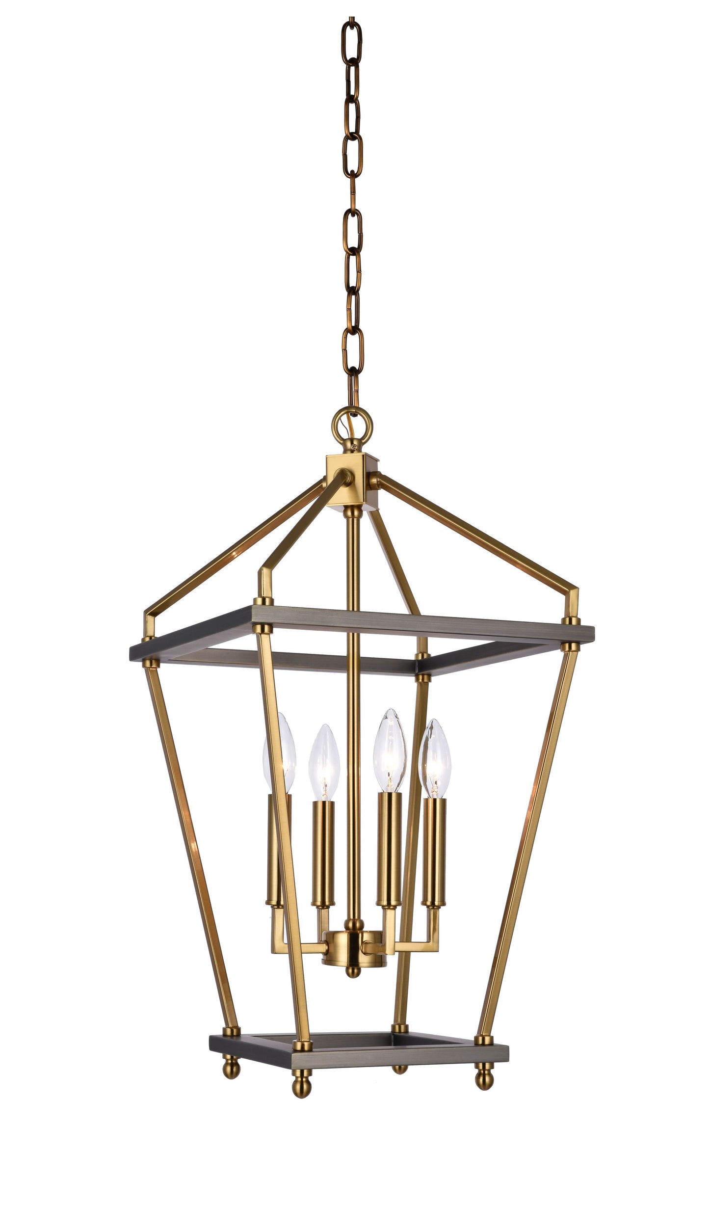 Antique Brass & Black Chandelier - LA23C12CO