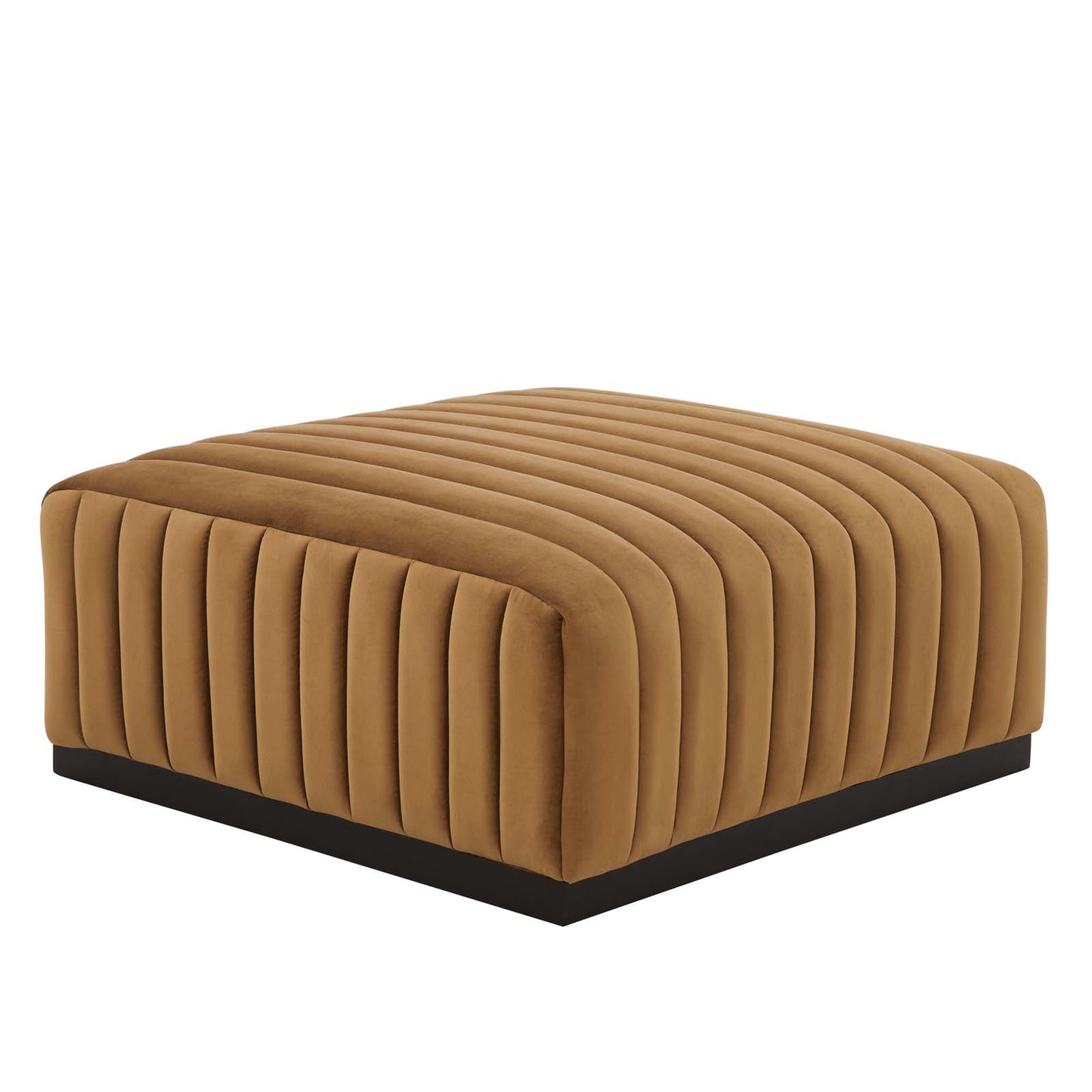 Modway Conjure Channel Tufted Performance Velvet Ottoman EEI-5500-BLK-COG