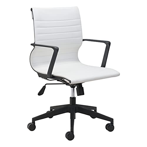 Zuo Modern - Stacy Office Chair White - Modern - Seating - Polypropylene, Steel, 100% Polyurethane - Indoor - 40.2in Height