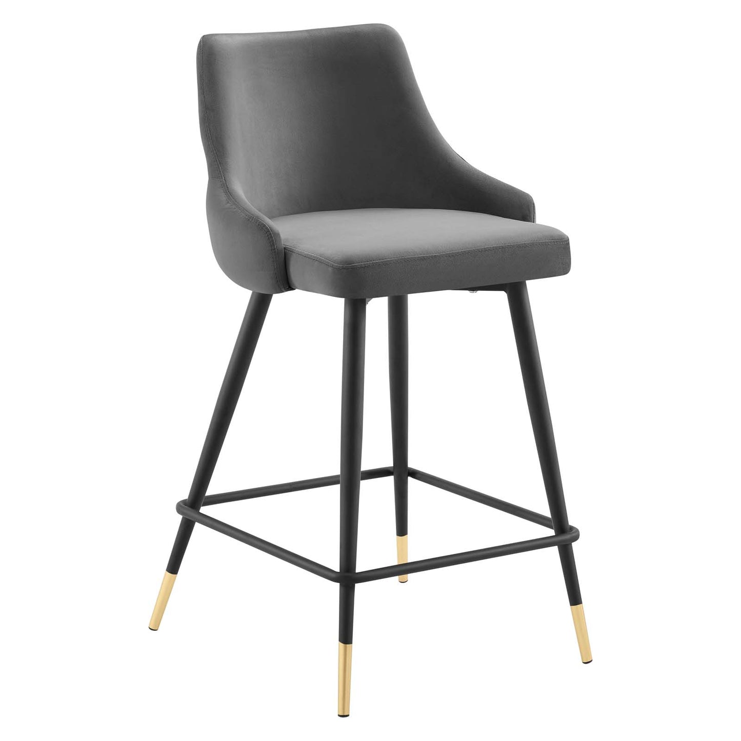 Modway Adorn Tufted Performance Velvet Counter Bar Stool in Gray