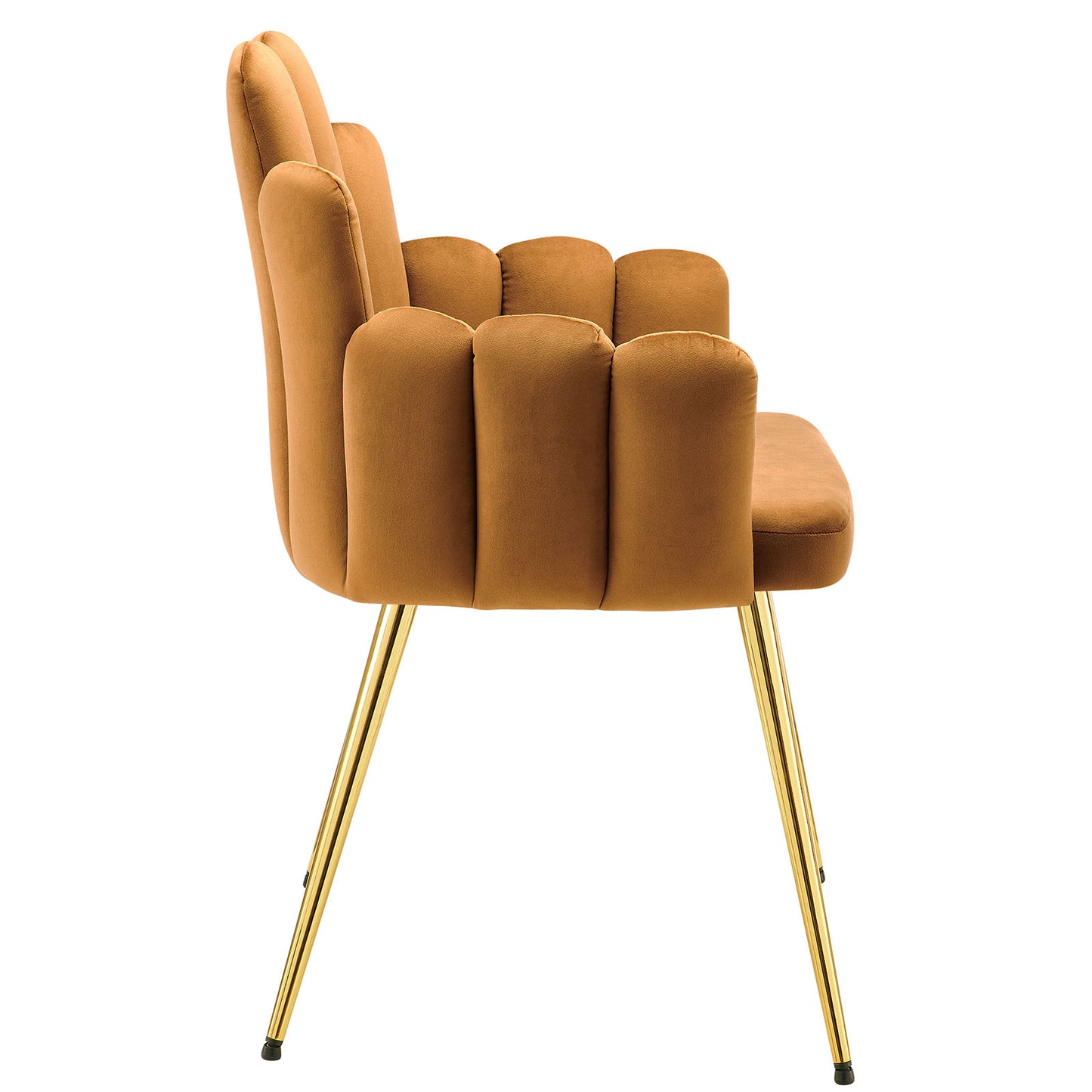 Modway Viceroy Velvet Set of 2 Dining Chair with Gold Cognac EEI-4679-GLD-COG