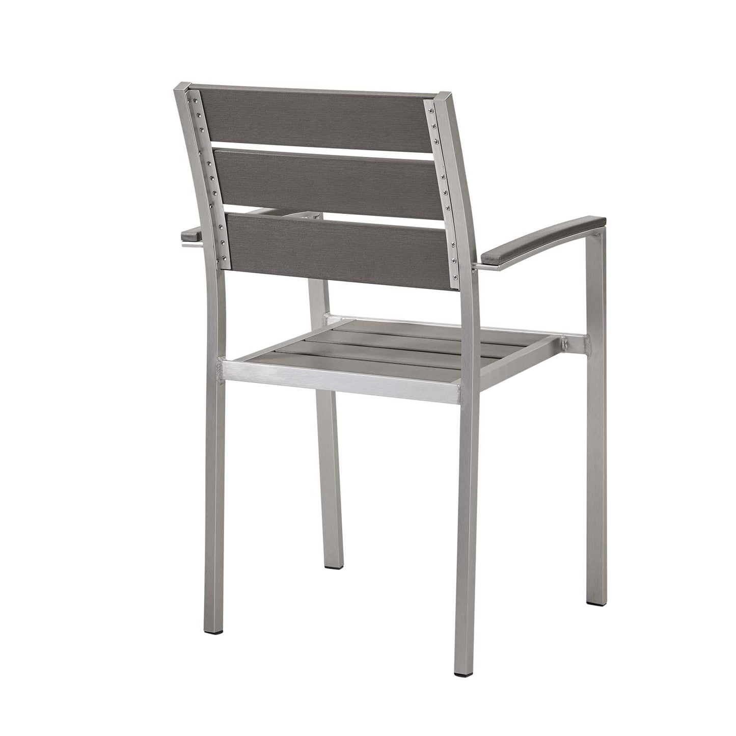 Modway EEI-4042-SLV-GRY Shore Outdoor Patio Armchair Set, Silver Gray