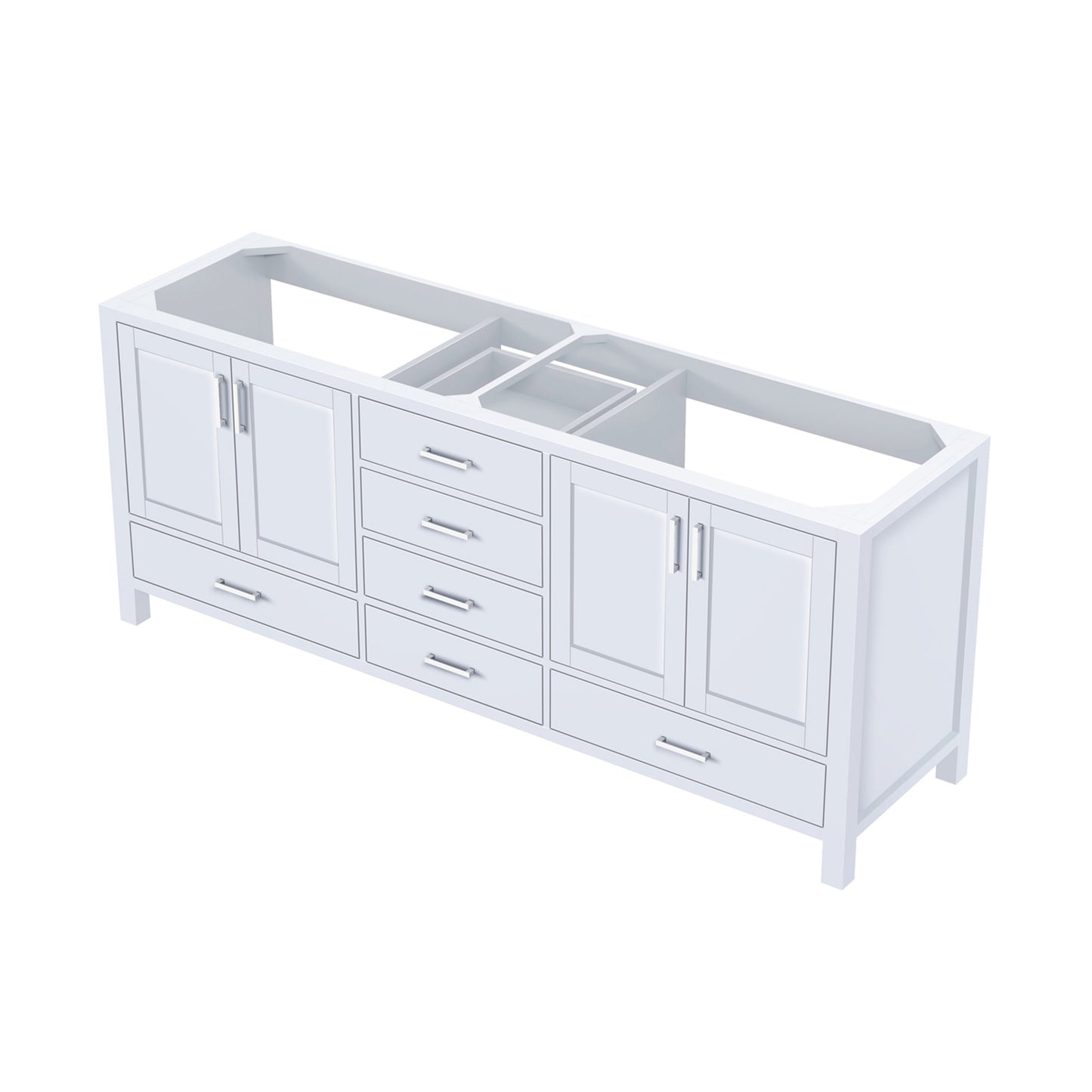 Jacques 80" White Vanity Cabinet Only