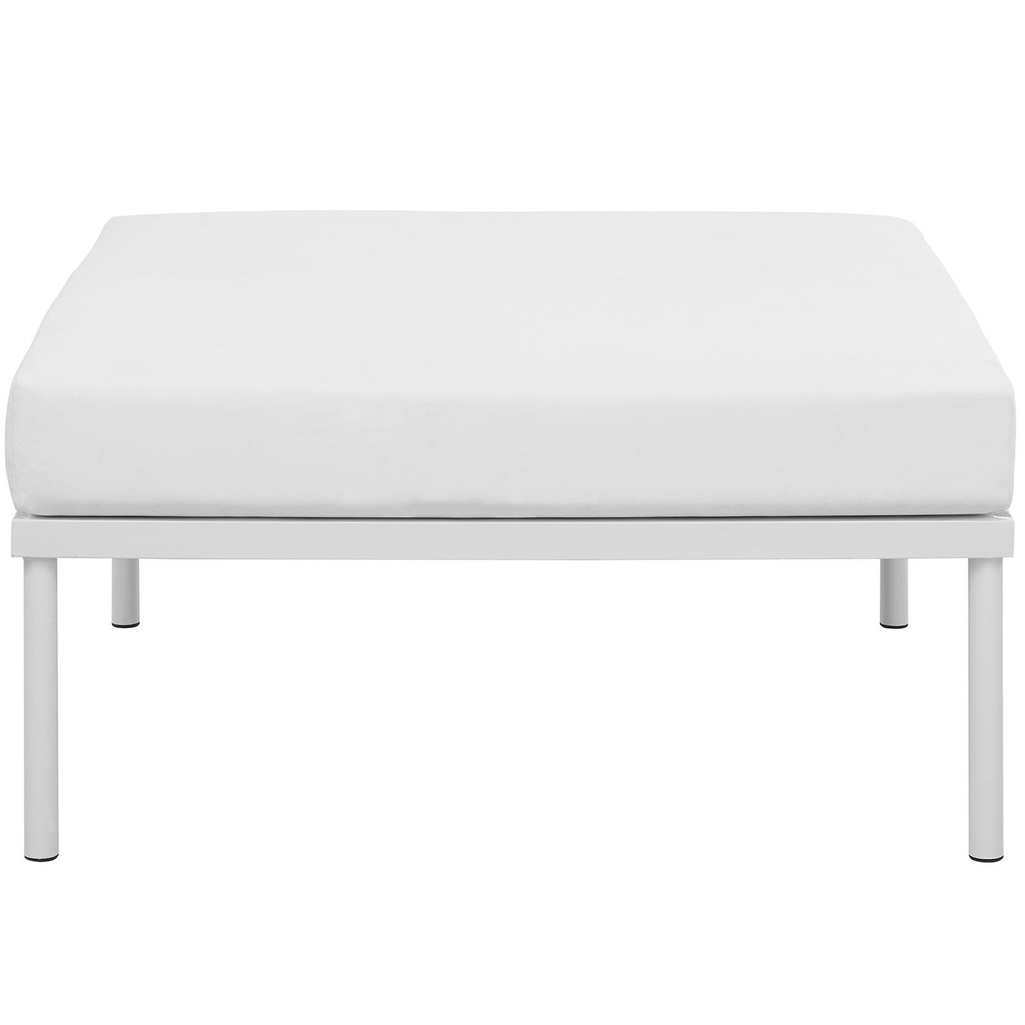 Modway Harmony Aluminum Outdoor Patio Ottoman with Cushion in White White