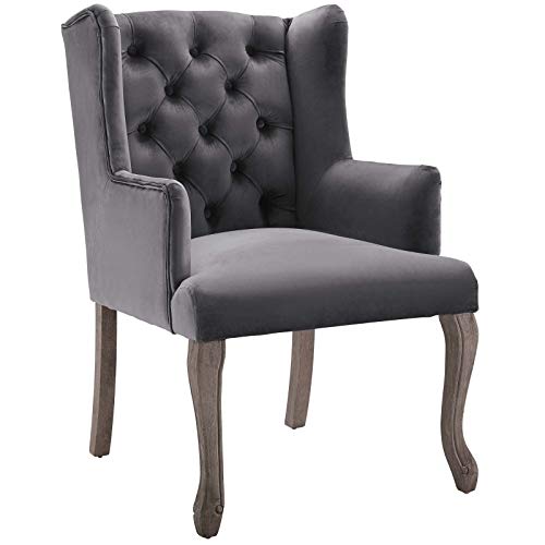 Modway Realm French Vintage Tufted Performance Velvet Kitchen and Dining Room Arm Chair