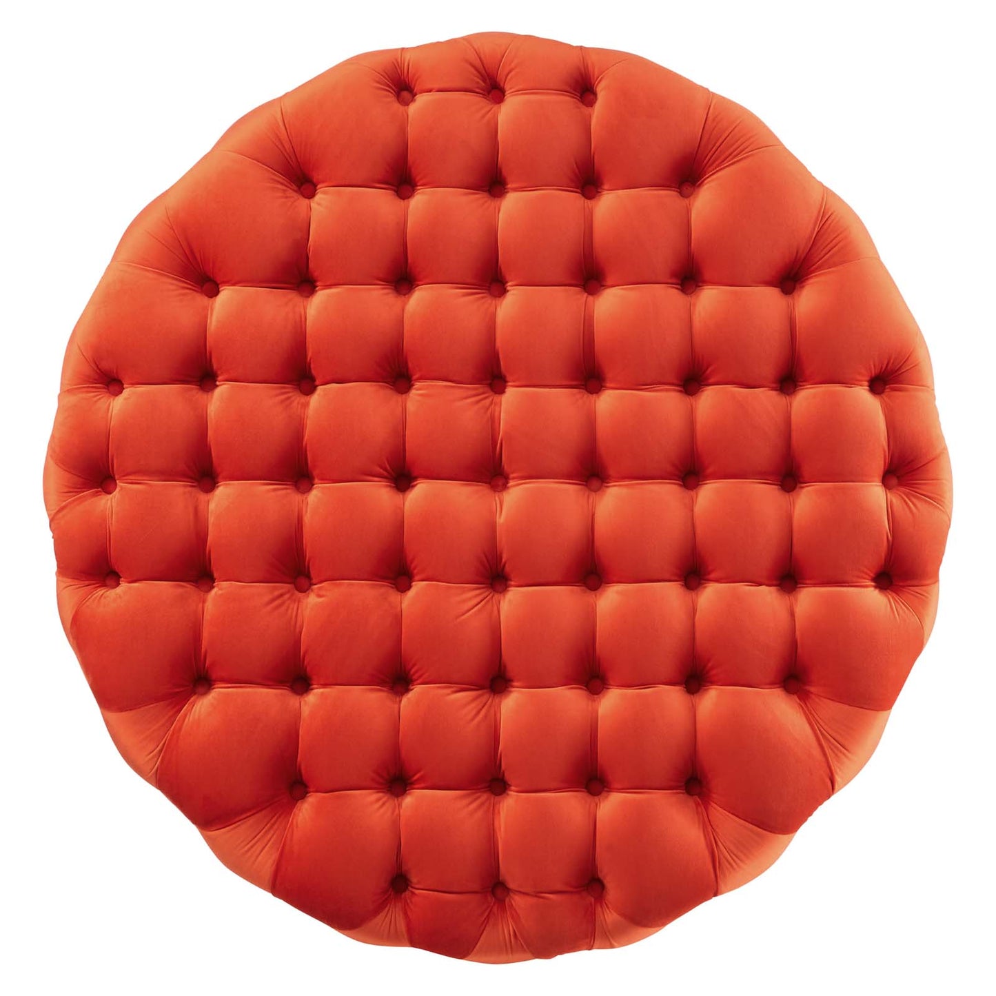 Modway Amour Tufted Button Velvet Large Round Ottoman with Orange EEI-5469-ORA