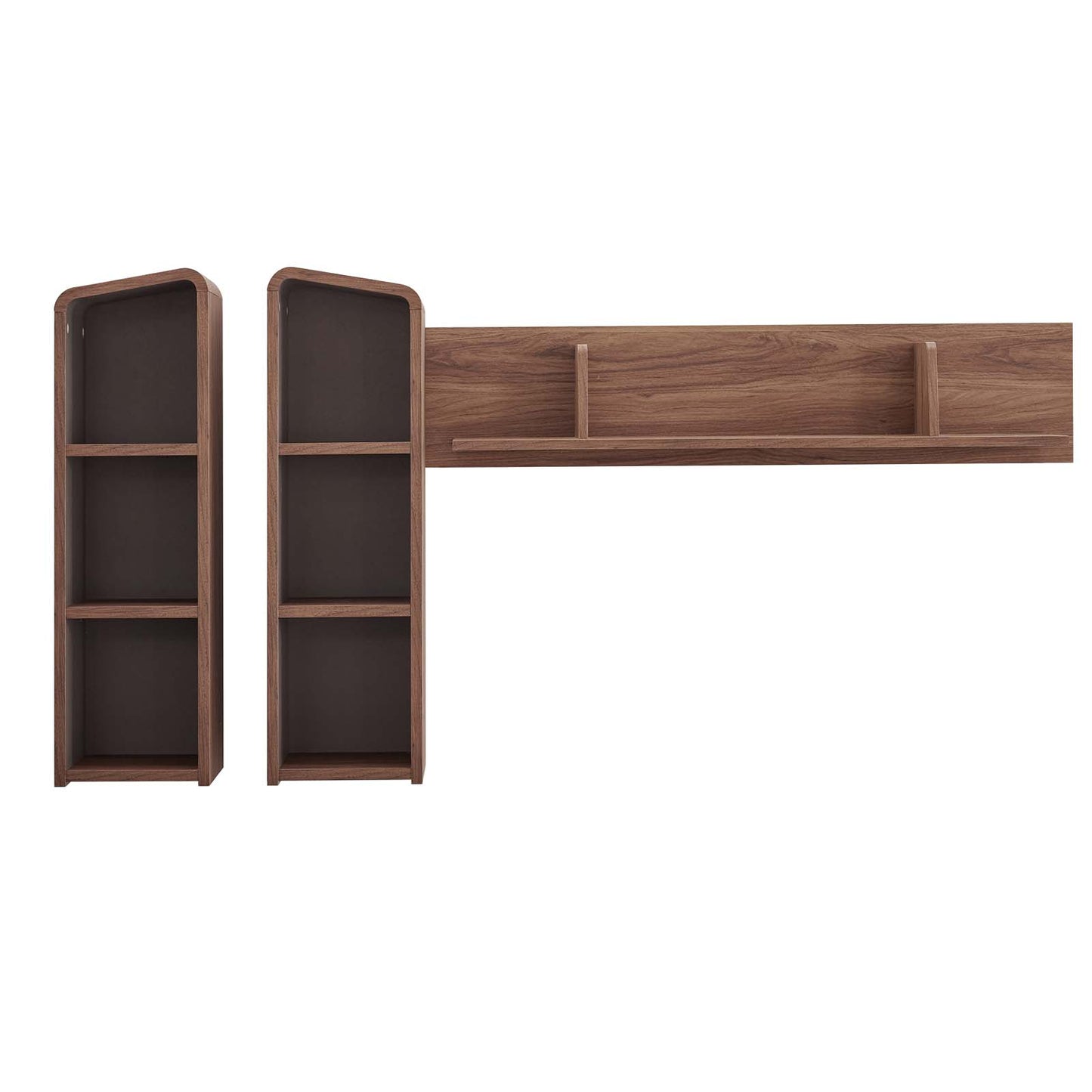 Modway Omnistand, Wall Mounted Shelves, Walnut Gray