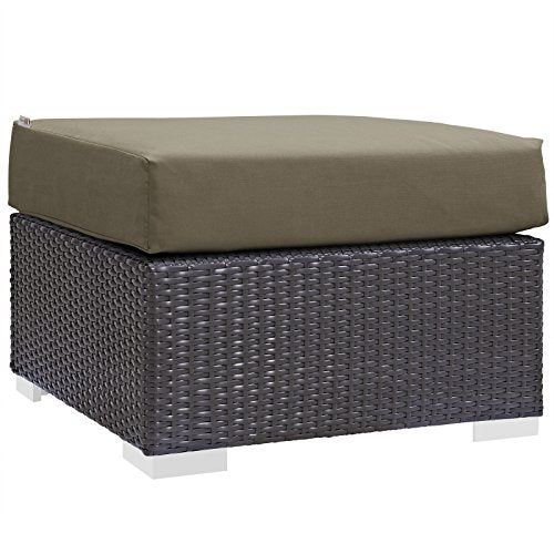 Modway Convene Wicker Rattan Outdoor Patio Sectional Seat with Cushions