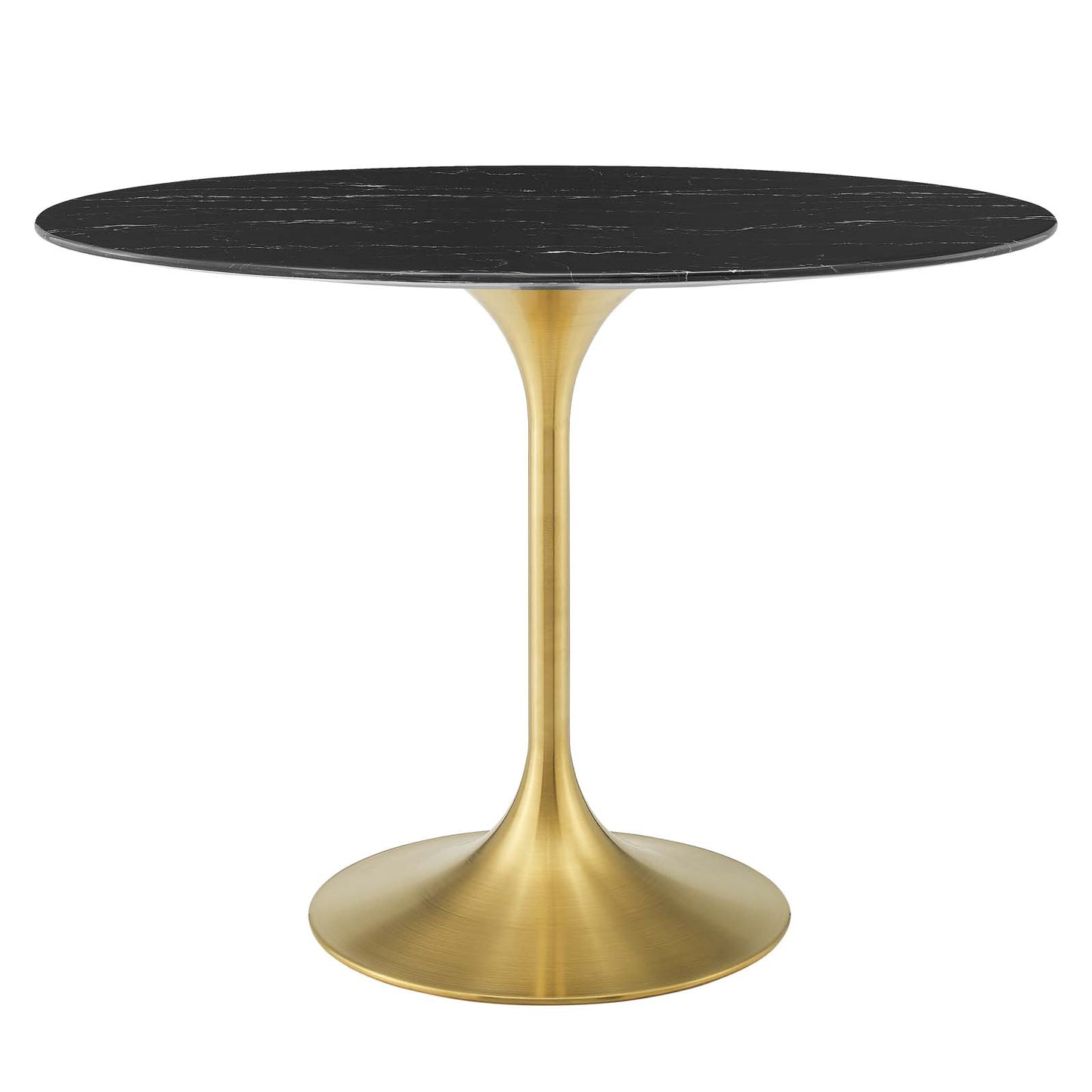 Modway Lippa Oval Artificial Marble 42" Dining Table, Gold Black