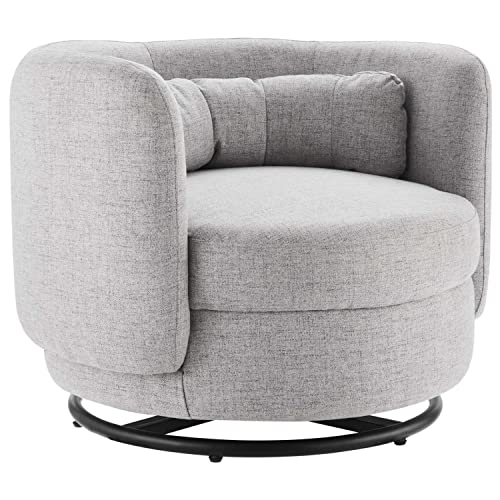 Modway Relish Fabric Swivel Chair with Black Light Gray Finish EEI-5000-BLK-LGR