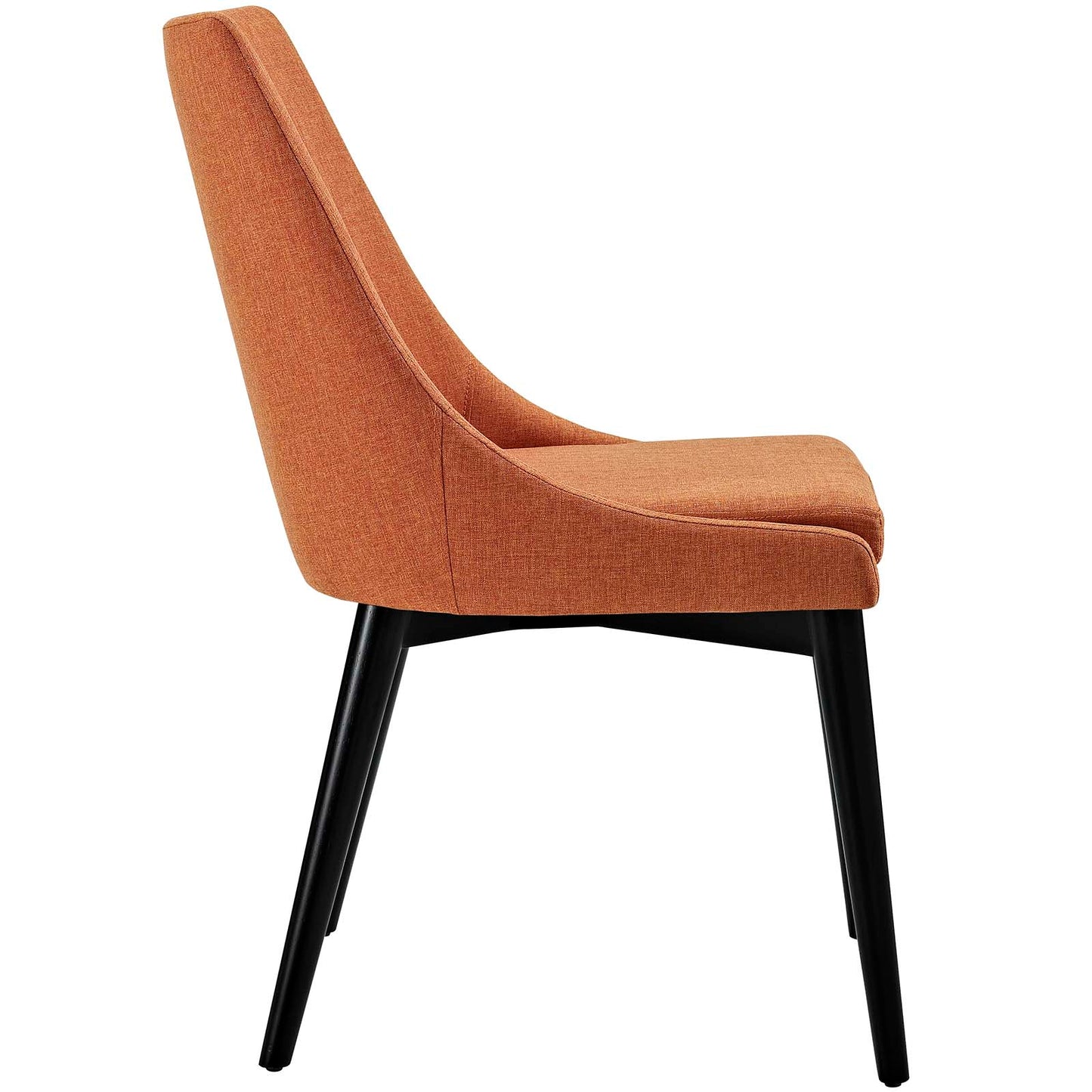 Modway Viscount Mid-Century Modern Upholstered Fabric Two Kitchen and Dining Room Chairs in Orange