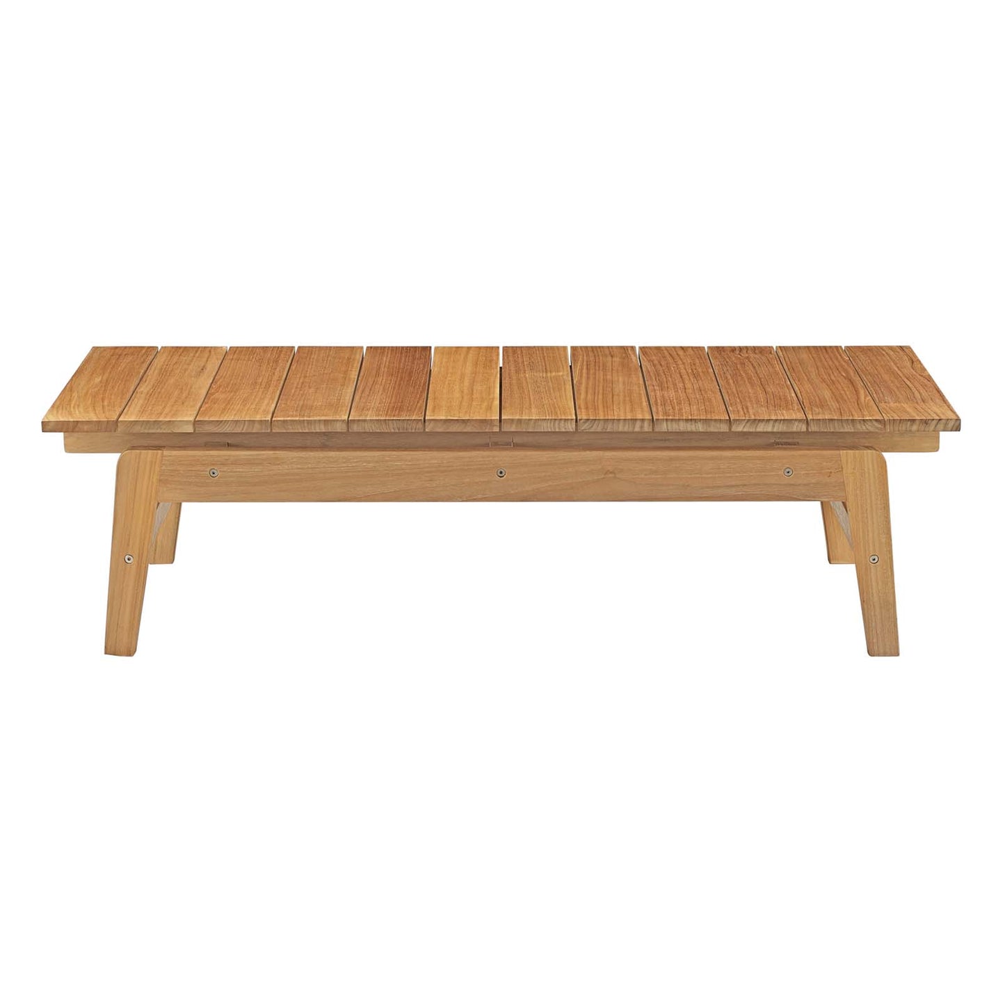 Modway Bayport Teak Wood Outdoor Patio Coffee Table in Natural