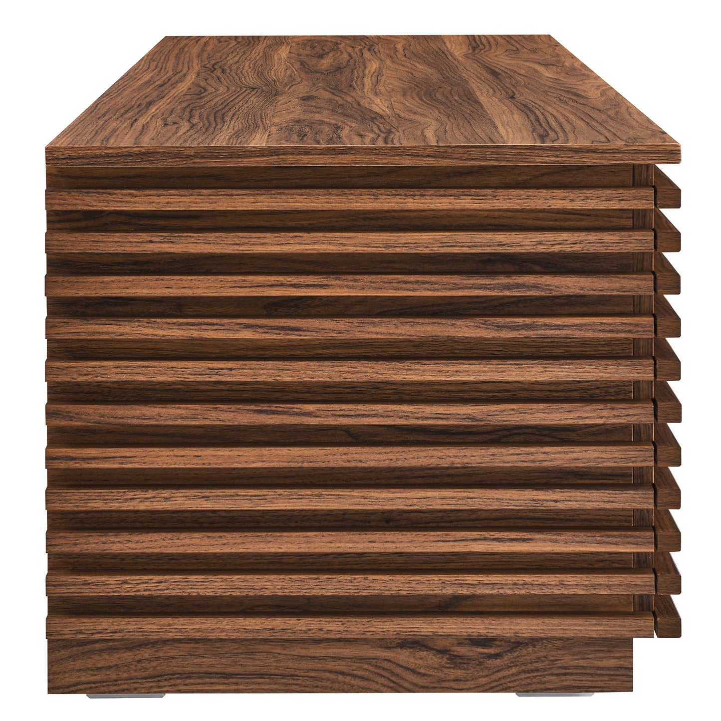 Modway Render 47" Wood Grain Storage Bench in Walnut