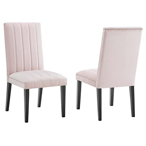 Modway Pink Catalyst Velvet Set of 2 Dining Side Chairs EEI-5081-PNK