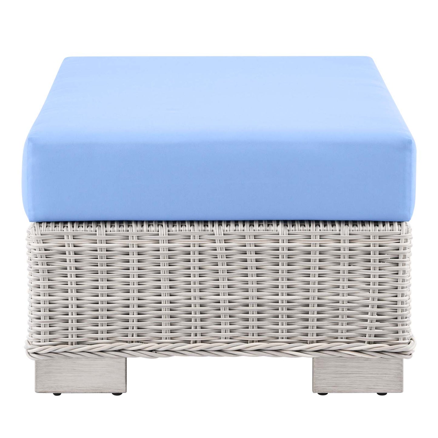 Modway EEI-4839-LGR-LBU Conway Patio Ottoman, Light Gray Light Blue