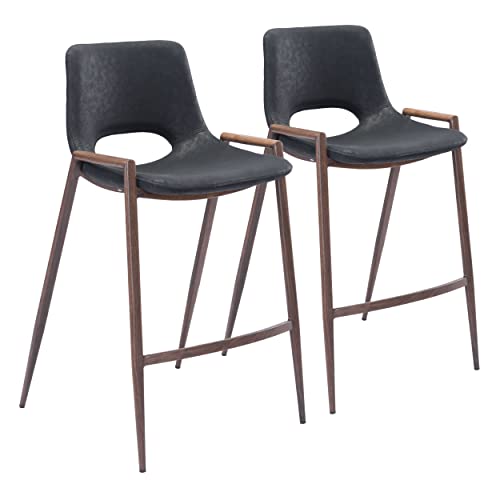 Zuo Modern Counter Chair (Set of 2) Black Desi