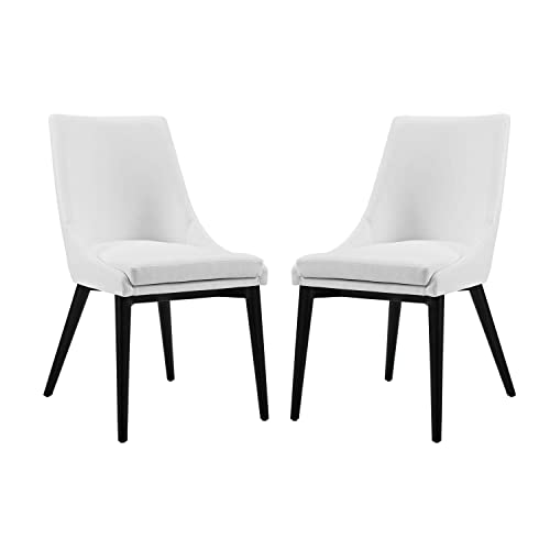 Modway Viscount Set of 2 Fabric Dining Side Chair in Teal