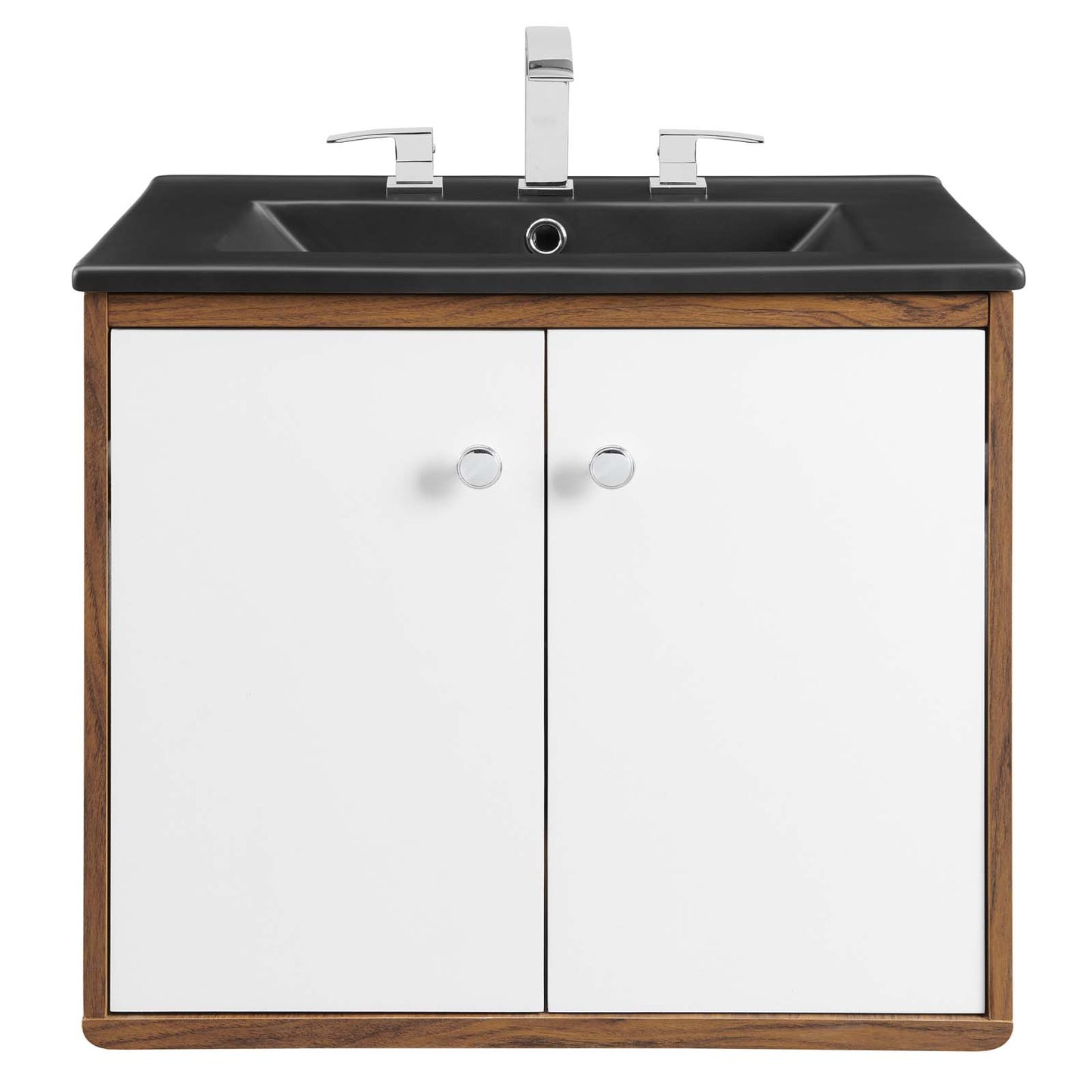 Modway Transmit 24" Wall-Mount Bathroom Vanity in White Black