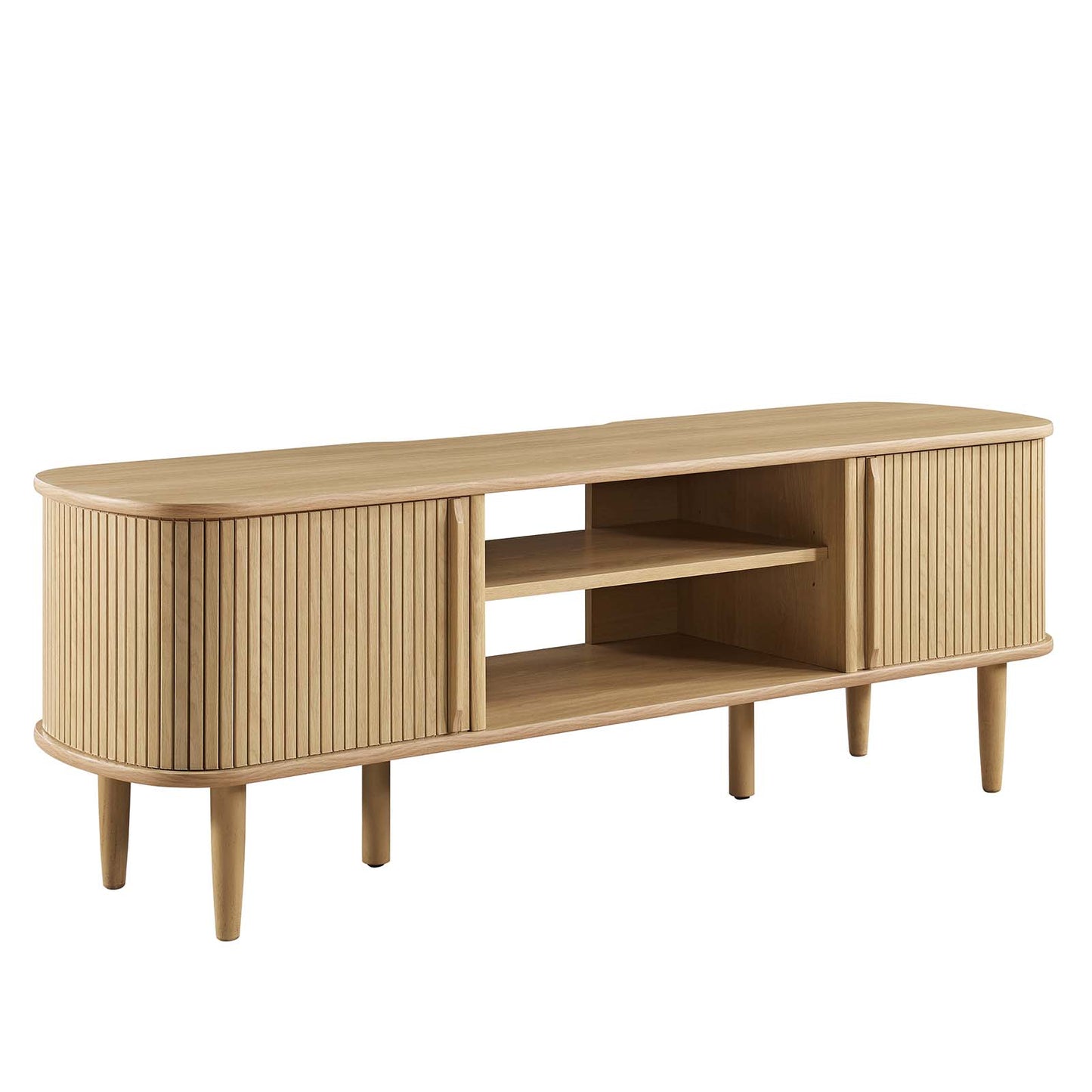 Modway Contour Mid-Century Modern 55" Media TV Stand in Oak