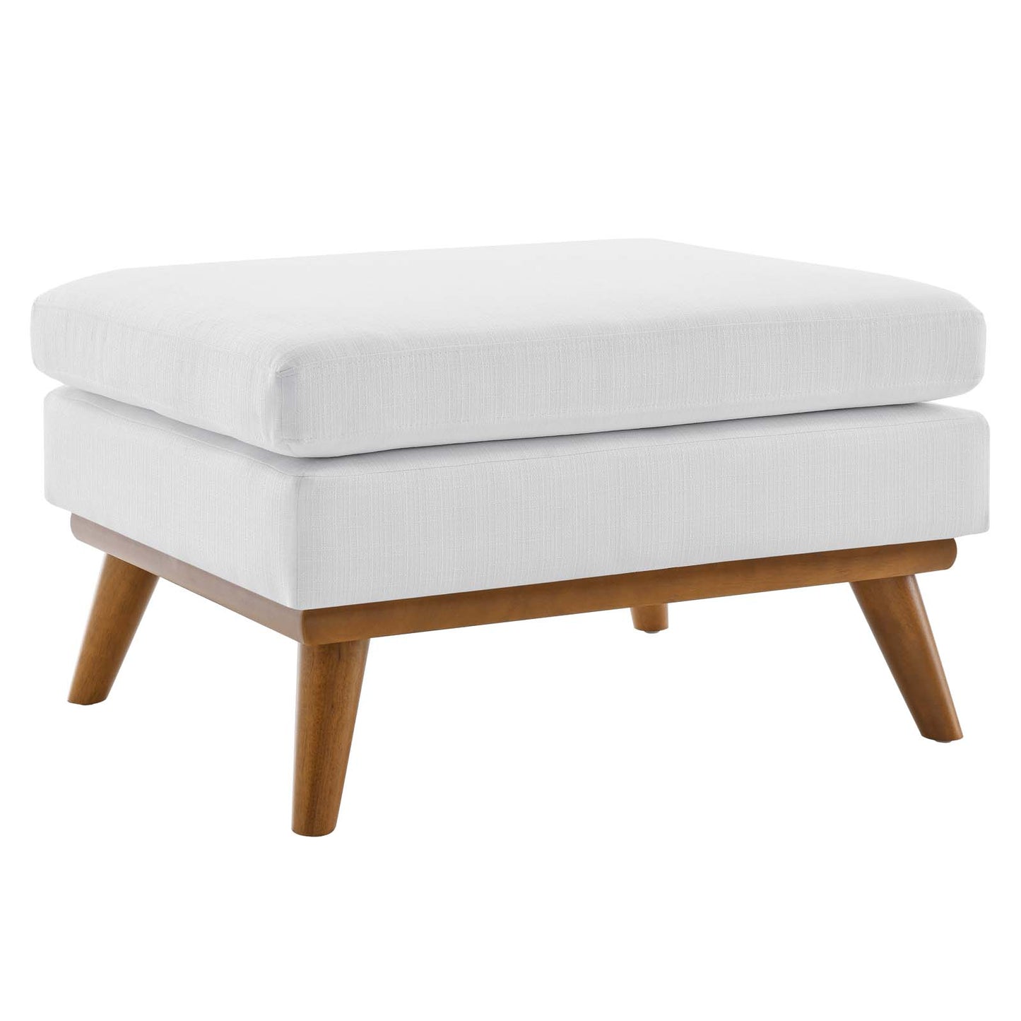 Modway Engage Mid-Century Modern Upholstered Fabric Ottoman in White