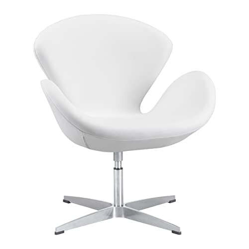 Zuo Modern - Pori Occasional Chair White - Modern - Seating - Steel, Aluminum, Foam, 100% Polyester - Indoor - 29.9in Height