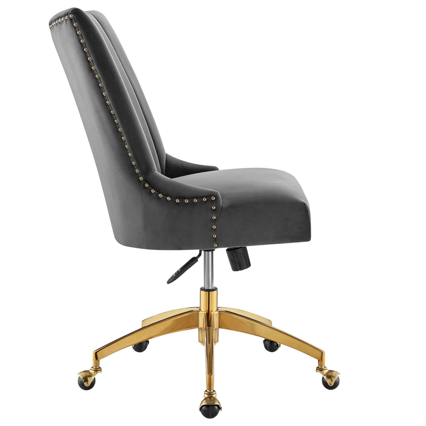 Modway Empower Channel Tufted Performance Velvet Office Chair in Gold Gray