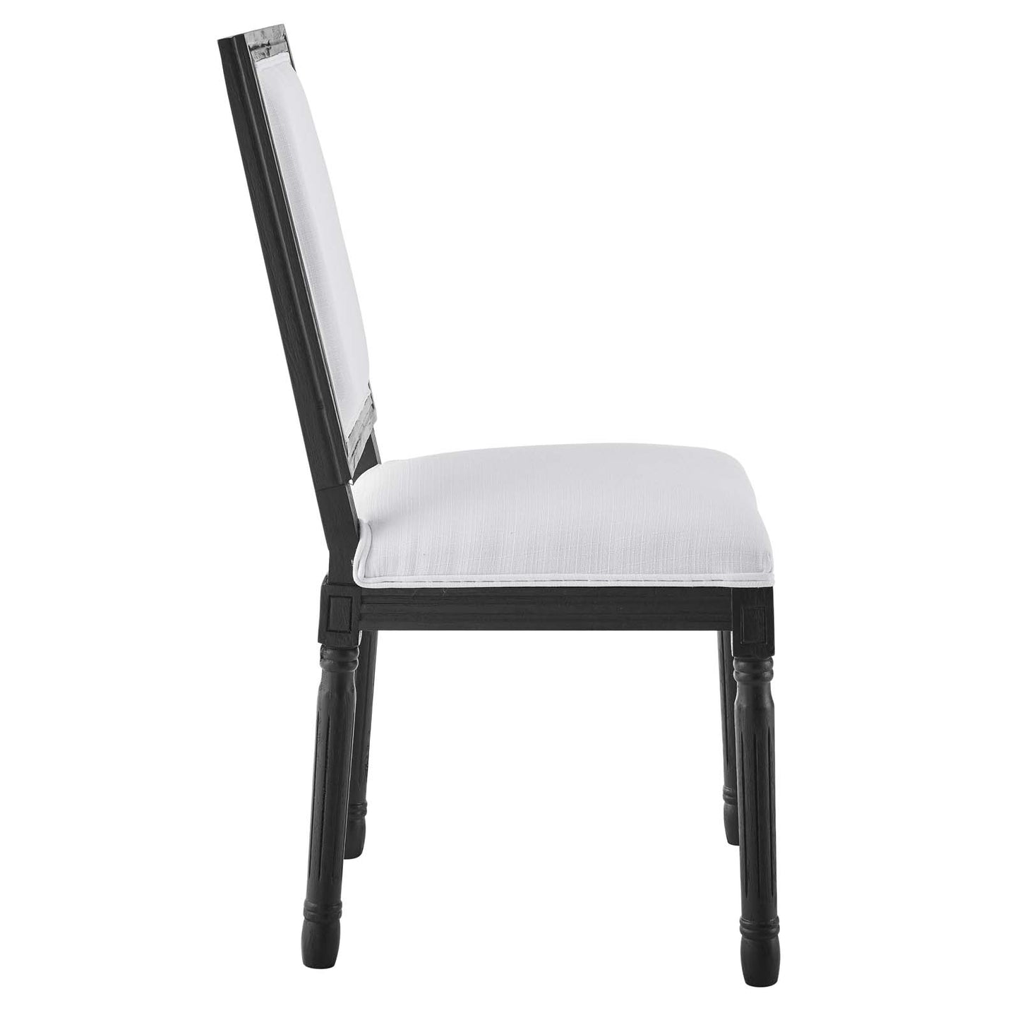 Modway Court French Vintage Upholstered Fabric Dining Chair in Black White