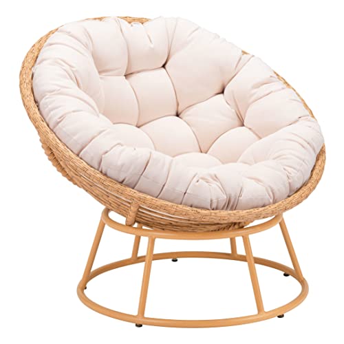 Zuo Modern - Paz Accent Chair Beige & Natural - Modern - Seating - Aluminum, 100% Polyethylene, Doll Cotton, 100% Olefin - Outdoor - 35.4in Height