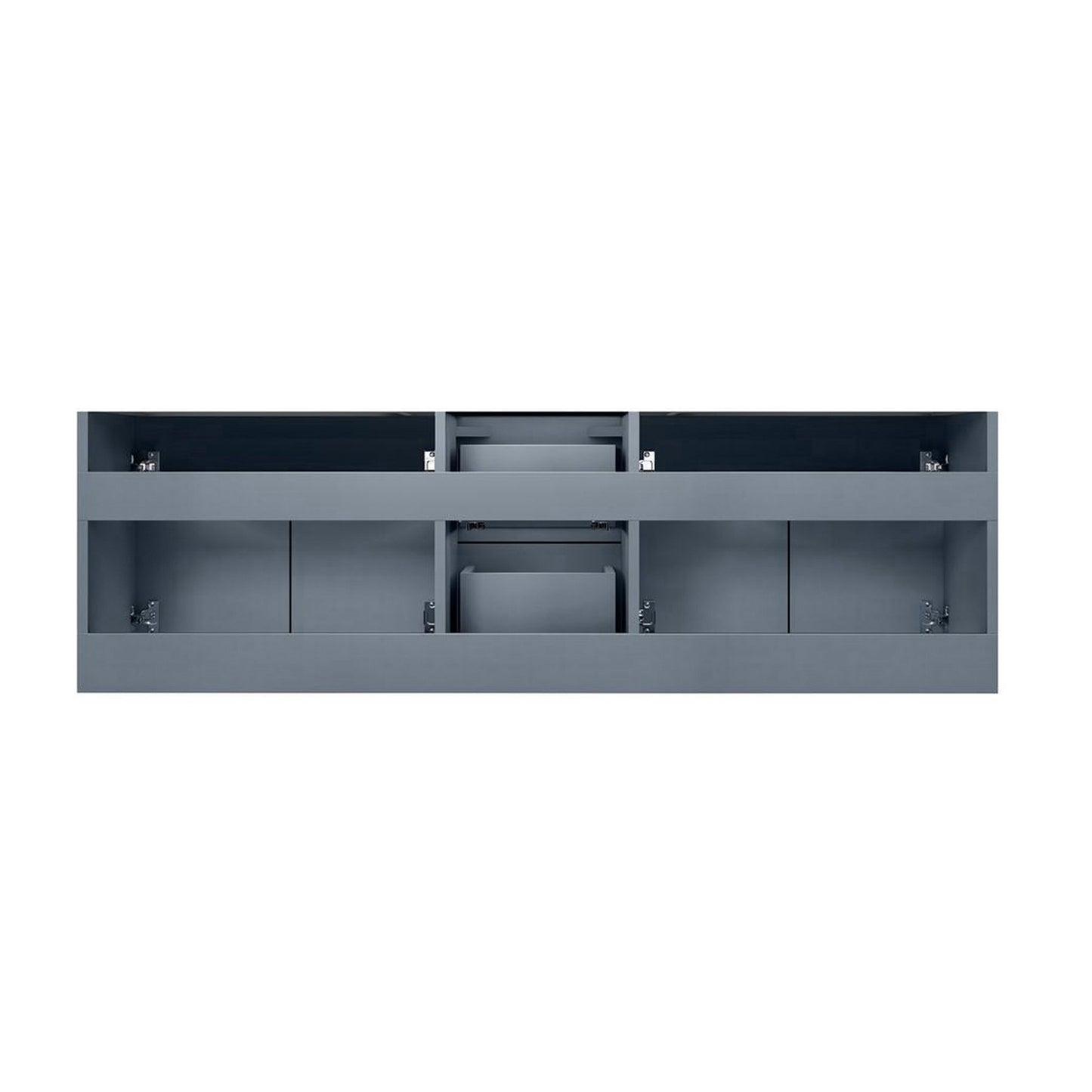 Geneva 60" Dark Grey Double Vanity, no Top and 60" LED Mirror