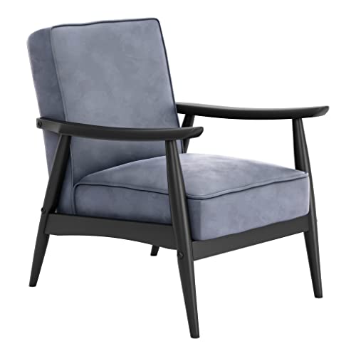 Zuo Modern - Rocky Velvet Arm Chair Gray - Modern - Seating - Rubber Wood, Foam, 100% Polyester - Indoor - 32.9in Height