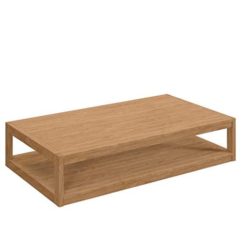Modway Natural Carlsbad Teak Wood Outdoor Patio Coffee Table EEI-5608-NAT