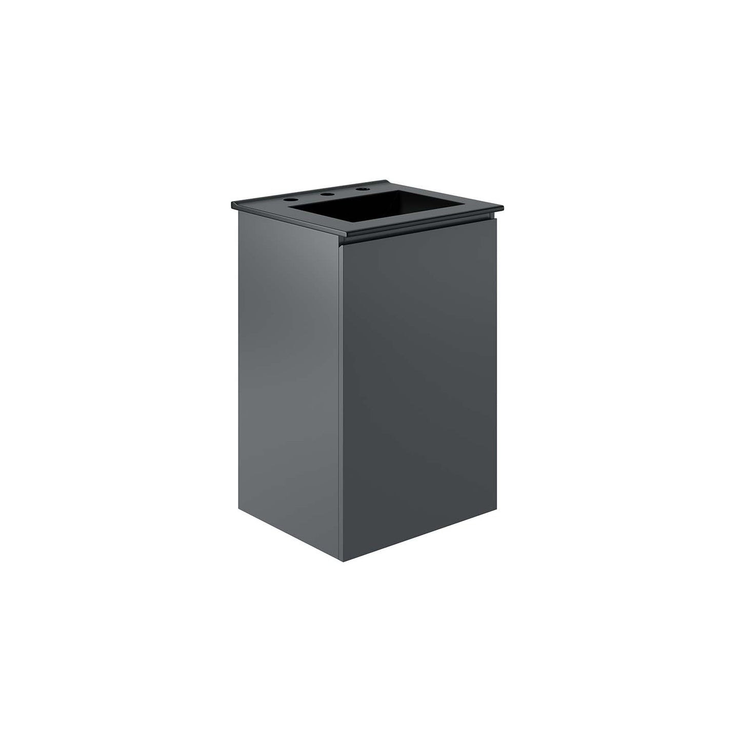 Modway Gray and Black Bryn Wall-Mount Bathroom Vanity EEI-5776-GRY-BLK