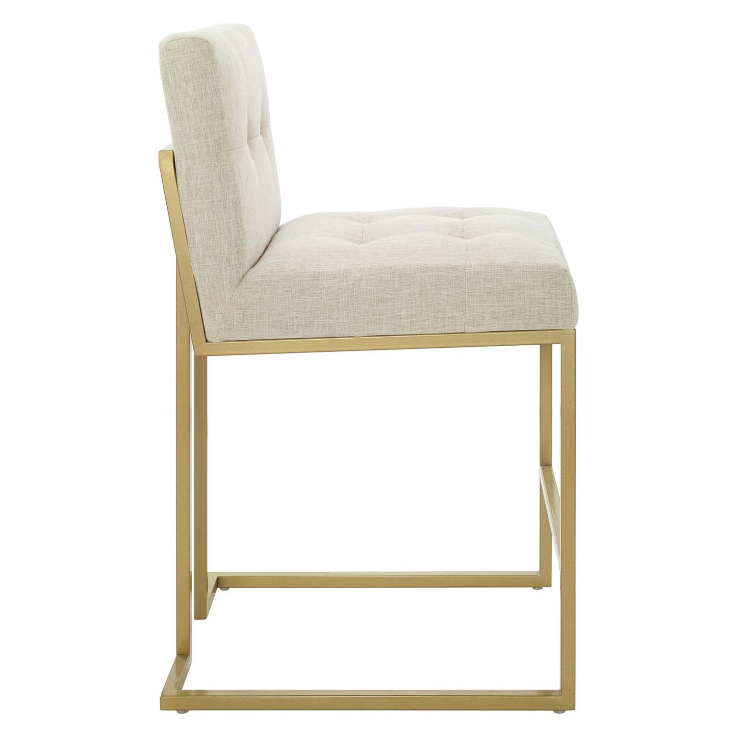 Modway EEI-5571-GLD-BEI Privy Counter Stool Upholstered Fabric Set of 2, Gold Beige