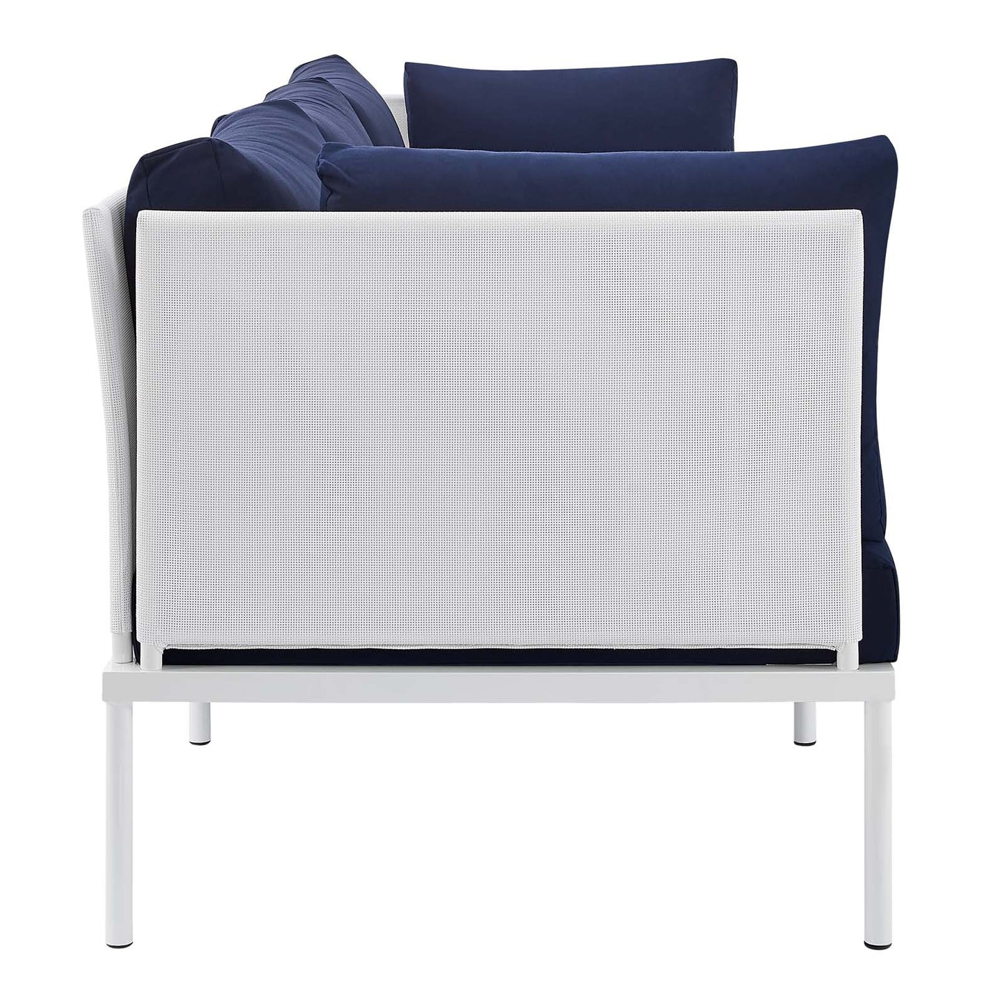 Modway EEI-4967-WHI-NAV Harmony Sunbrella White Navy Outdoor Patio Aluminum Sofa