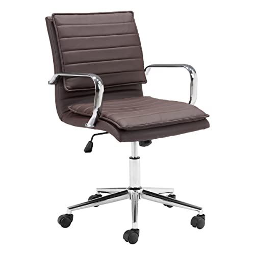 Zuo Modern - Partner Office Chair Espresso - Modern - Seating - Steel, Plywood, Foam, 100% Polyurethane - Indoor - 38.2in Height
