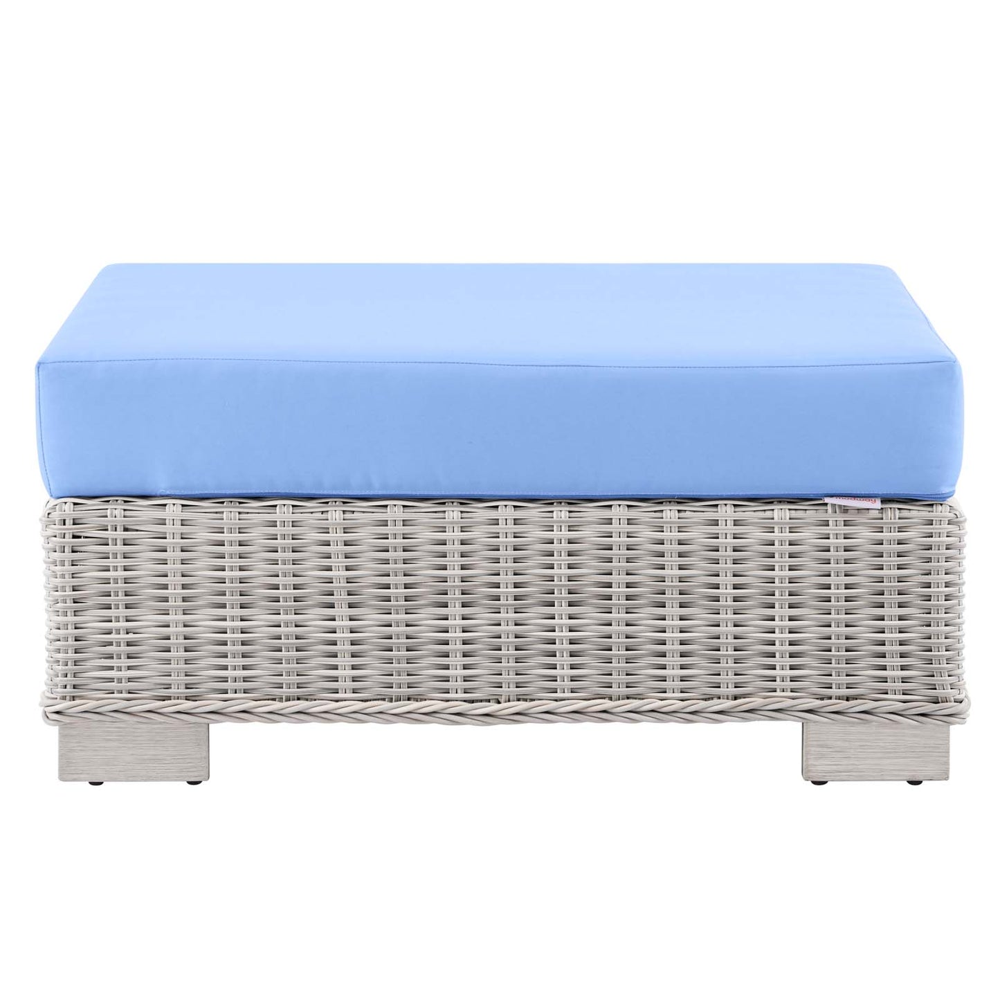 Modway EEI-4839-LGR-LBU Conway Patio Ottoman, Light Gray Light Blue