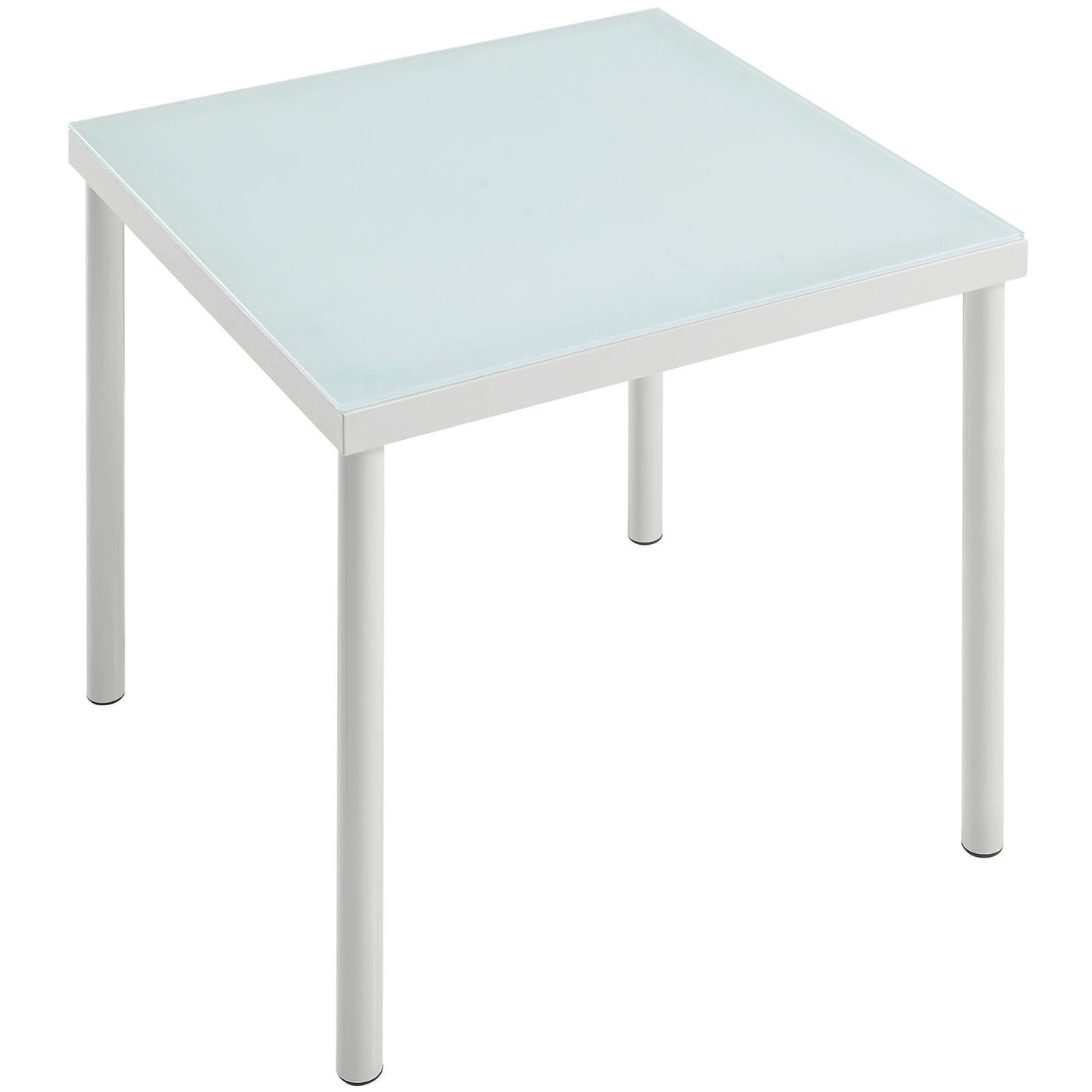 Modway EEI-2604-WHI MO-EEI-2604-WHI Harmony Outdoor Patio Aluminum with Tempered Glass, Side Table, White