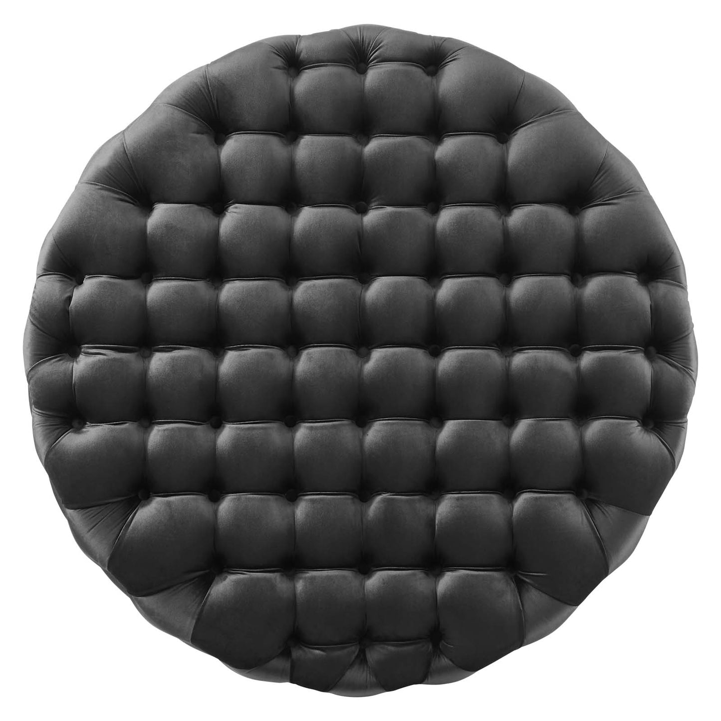 Modway Amour Tufted Button Velvet Large Round Ottoman with Black EEI-5469-BLK