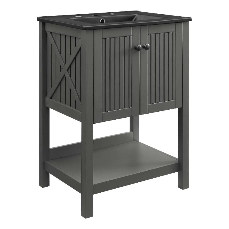 Modway Steam 24" Bathroom Vanity with Sink in Gray Black