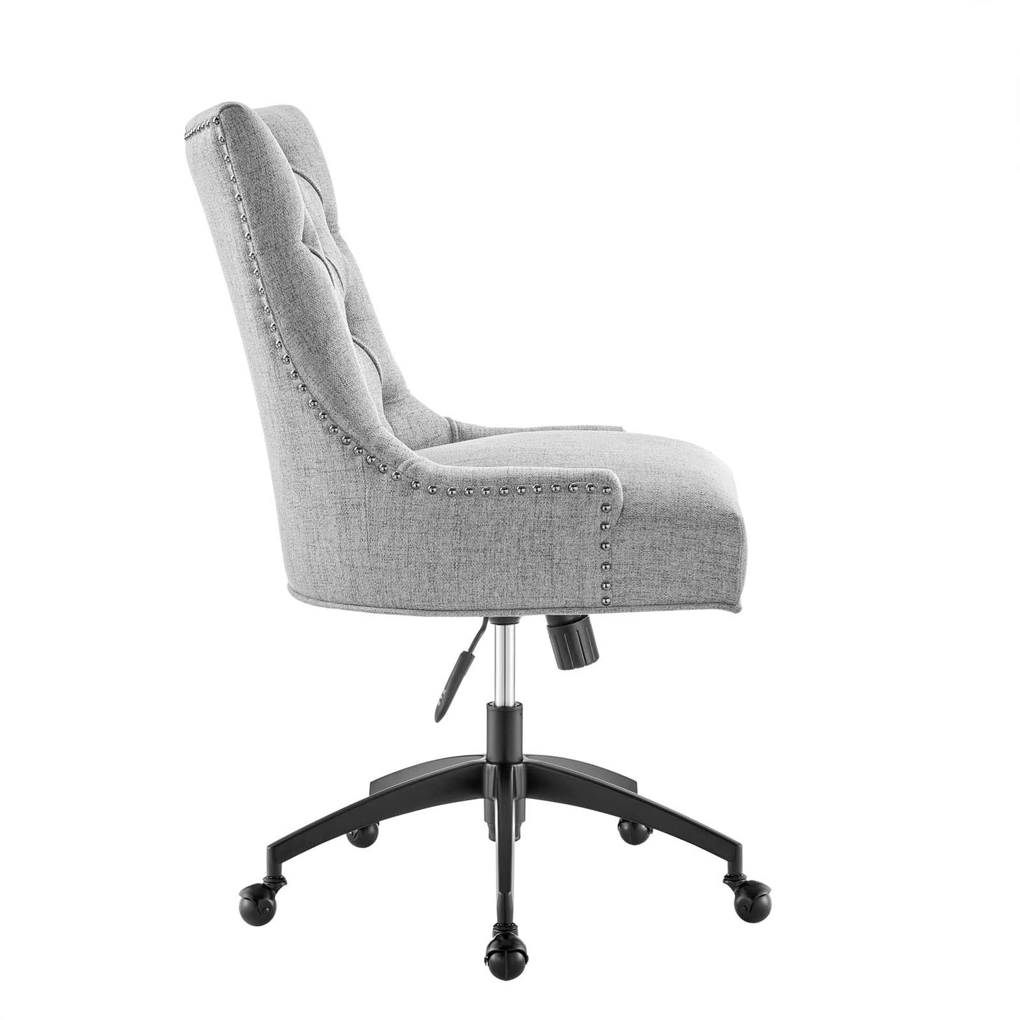 Modway Regent Tufted Fabric Swivel Office Chair in Black Light Gray