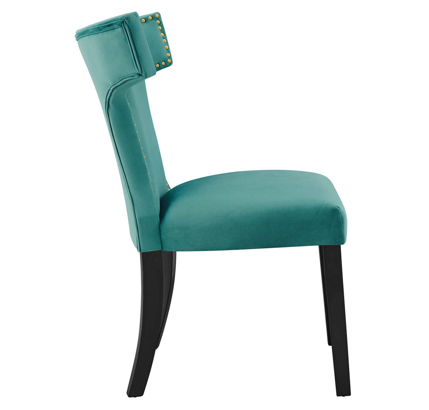 Modway Curve Performance Velvet Set of 2 Dining Chairs with Teal EEI-5008-TEA