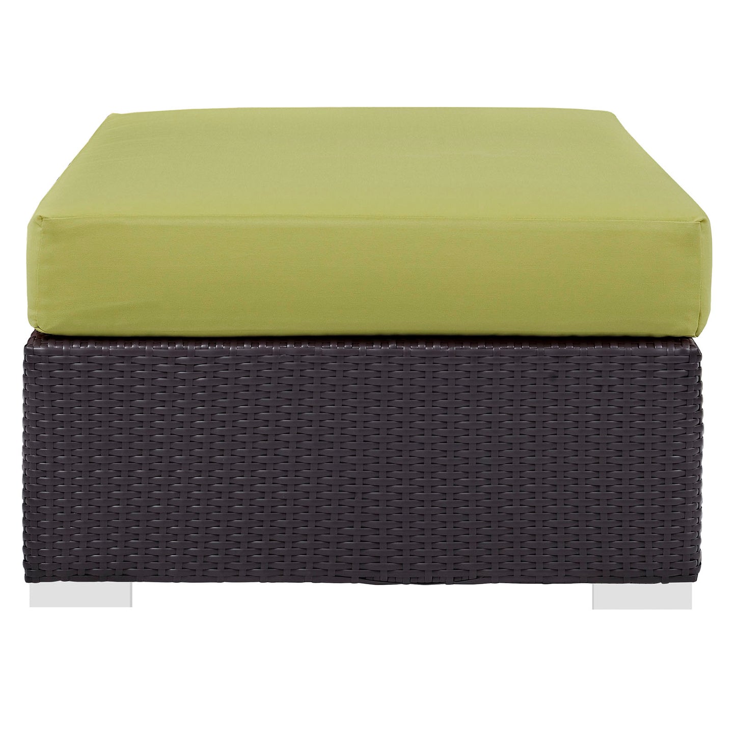 Modway Convene Wicker Rattan Outdoor Patio Rectangle Ottoman in Espresso Peridot