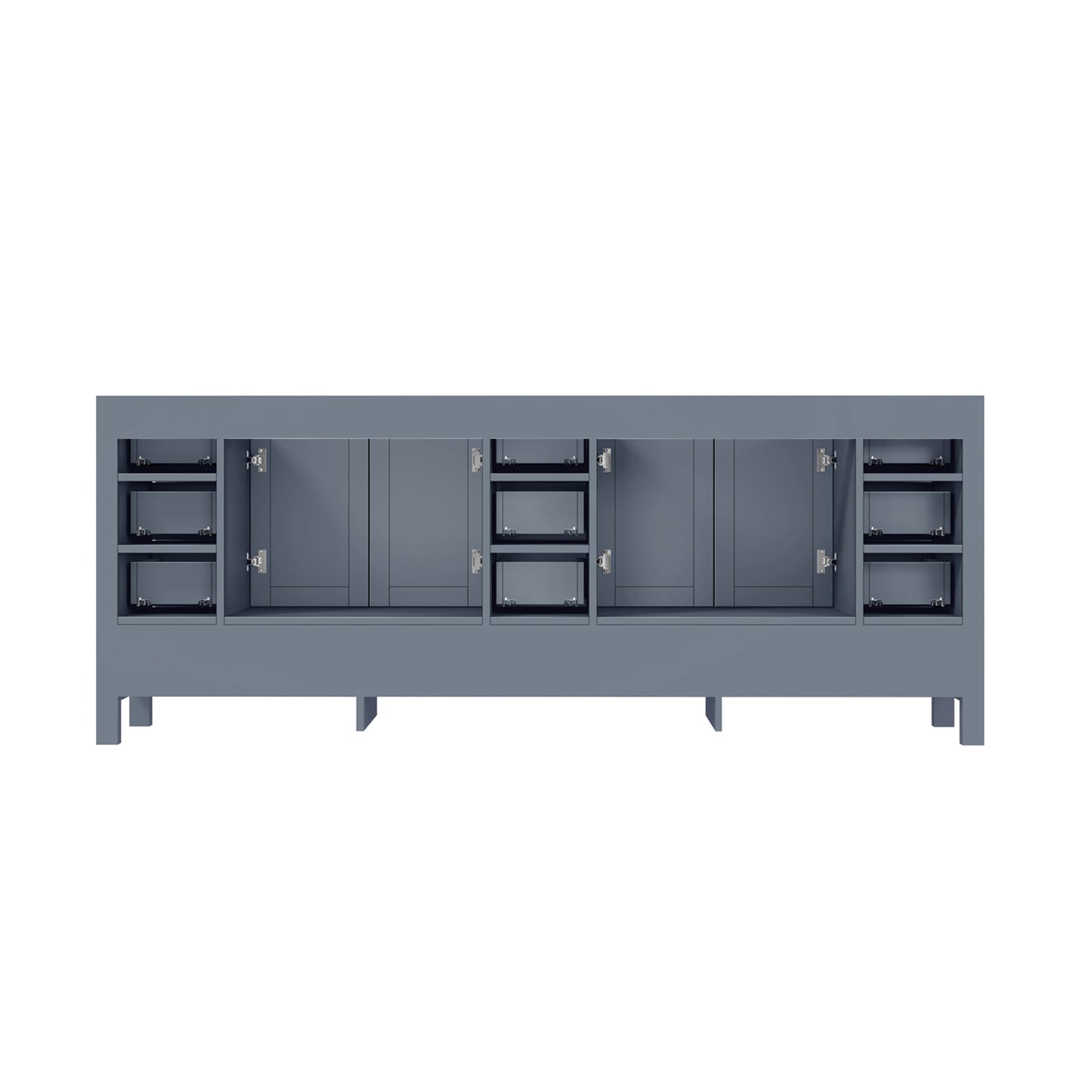 Jacques 84" Dark Grey Double Vanity, no Top and 34" Mirrors