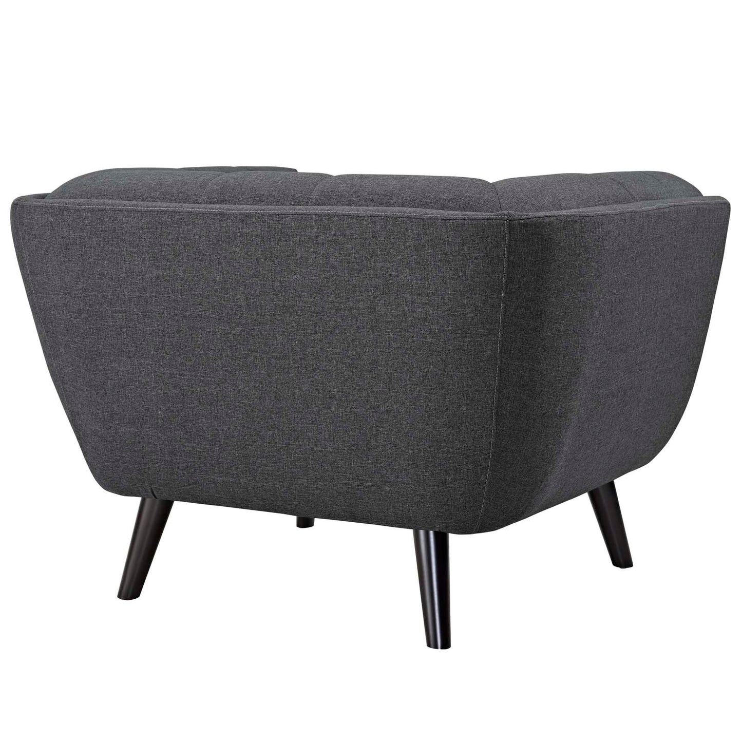 Bestow Mid-Century Modern Upholstered Fabric Button-Tufted Chair